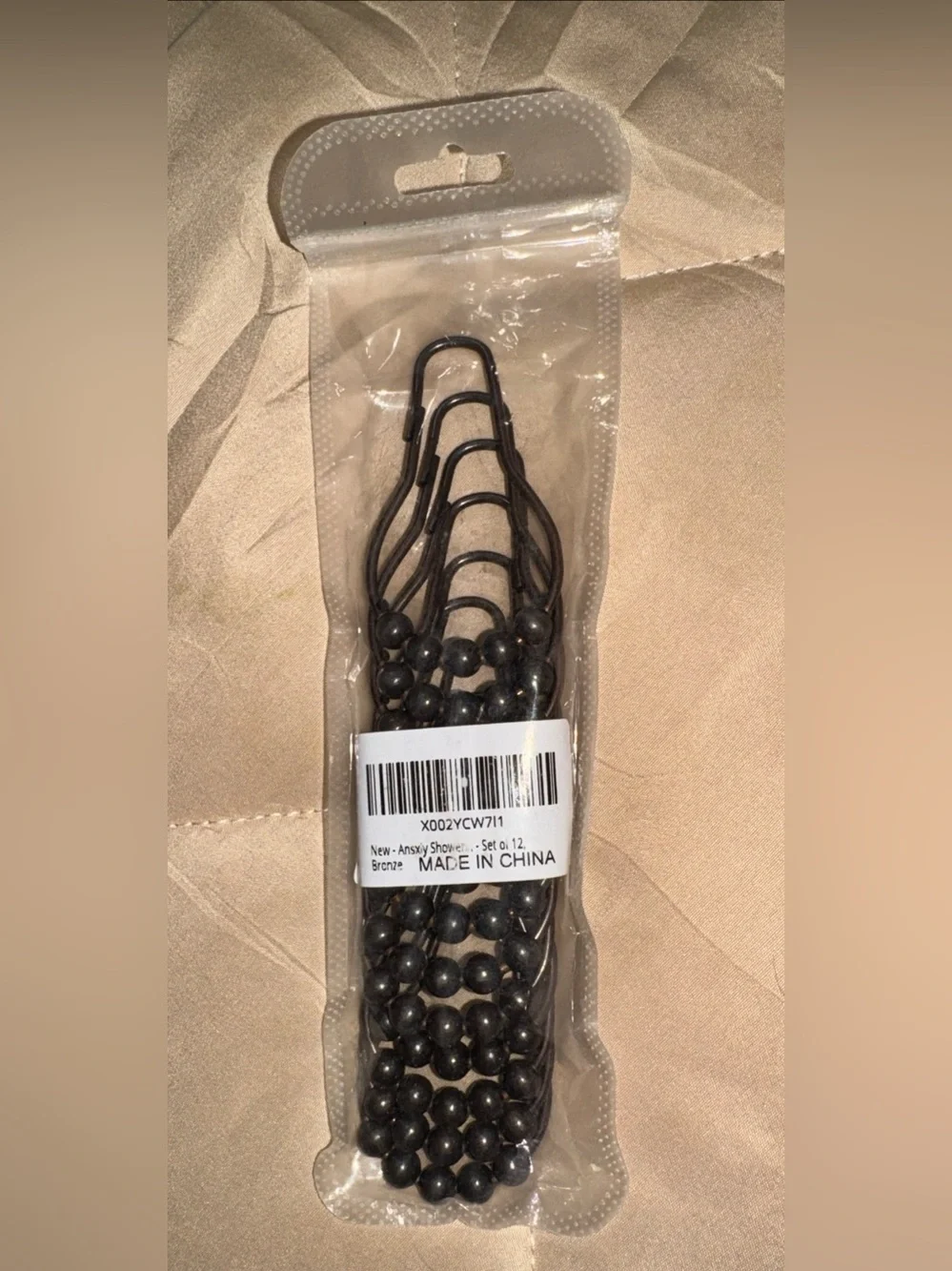 Shower Curtain Hooks Metal Roller Decorative 12 Count Bronze NEW